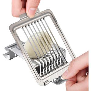 KITCHTIC Egg Slicer for Hard Boiled Eggs - Stainless Cutter for Eggs - Heavy Duty Egg Chopper - Dishwasher Safe Soft Fruit Slicer for Strawberry, Kiwi, Bananas