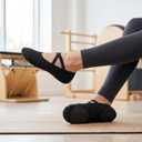 TXJ Sports Ballet Shoes for Women Girls, Women's Ballet Slipper Canvas Dance Shoes Split Sole Yoga Dance Flats (9, Black)