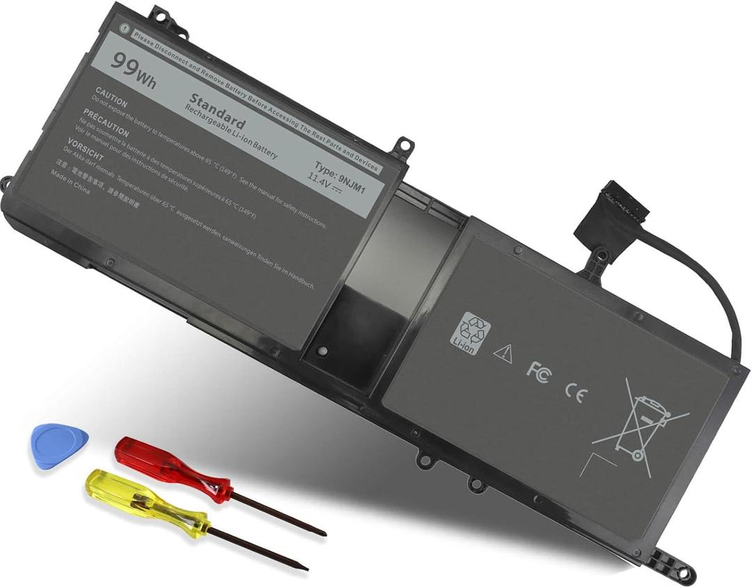 DMKAOLLK 99Wh 9NJM1 Battery Replacement for Dell Alienware 17 R4 R5 15 R3 R4 Alienware 15 2018 ALW17C-D1758 P31E P31E001 P31E002 P69F P69F001 P69F002 Series 9NJMI 44T2R MG2YH 01D82 546FF 11.4V