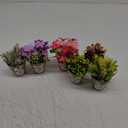 LUEUR Set of 6 Potted Artificial Flowers Fake Flowers with Vase Faux Flowers in Pot, Spring Decor for Home Office Floral Arrangement for Table Dinning Room Decoration Shelf Decor