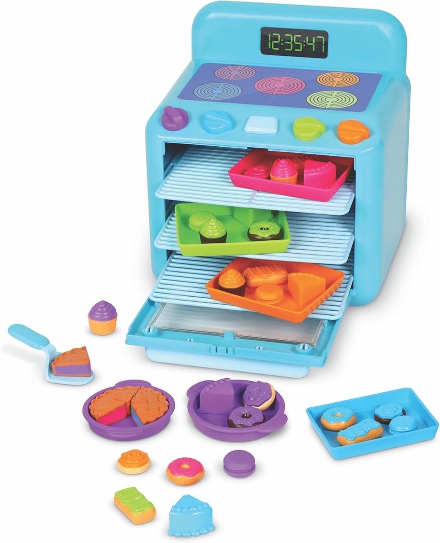 Learning Resources Sorting Sweets Mini Oven, Play Food, Kids Kitchen Playset, Pretend Play Toys, Mini Food, Sorting Toys, Montessori Cooking Set for Toddlers