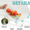 Havawish Ice Storage Bin and Flexible Scoop Set Plastic Freezer Bin with Pull Out Handle Storage Bucket Clear for Container with Scoop(Grey,10.83 x 4.92 x 4.33 in,Classic)