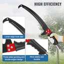 30 Ft Manual Pole Saw, Extendable Tree Pruner Blade and Scissors Set with 9 Fiberglass Handles, Long Branch Pruner Retractable for Backyard and Garden, Bush Cutting and Pruning of Palm Trees (30 FT With Scissors)
