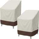 Outdoor Patio Chair Covers Waterproof, Anti-UV, Durable, Set of 2, Beige/Tan