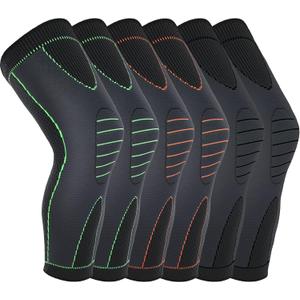 6 Pcs Long Compression Leg Sleeves Full Leg Sleeves Full Compression Knee Sleeves Knee Braces Knee Support for Men Women Arthritis Joint Pain Relief Reduce Varicose Veins and Swelling Cycling Sport