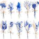 10 Pack Dark Blue Dried Flowers Bouquets Naturl Dried Flowers Decor Dry Wildflowers with Stem Mini Dried Floral Arrangement for Vase Carfts Wedding Table Centerpieces Graduation Party Decor