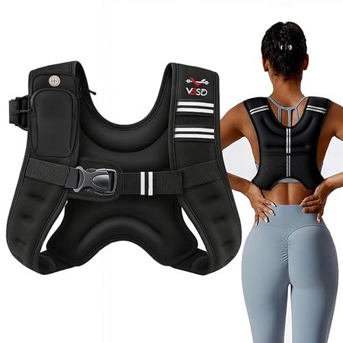 VBSD Weighted Vest Woman Vest for Women Men Body Weight Vests for Walking Strength Training Running Workout Jogging Fitness Black, 8lb
