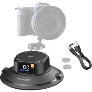 6" Electric Vacuum Suction Cup Camera Mount, ABS Car Mount for Camera/Action Camera/Phone, Heavy-Duty Vacuum Force for Car/Boat/Windshield/Window Mounts,Universal 1/4" Thread