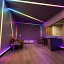 PAUTIX Dotless LED Lights,RGB Smart IC COB LED Strip Lights Addressable 16.4ft,UL-Listed 24V Chasing Effects Color Changing Flexible Tape Light for Party Kitchen Bedroom(Without Controller&Adapter)