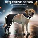 Dog Hind Leg Sleeve to Stop Licking  Breathable Rear Leg Brace with Back Buckle for Wound Protection, Reflective Recovery Sleeve, Cone Alternative  Size XS (Black, XS)