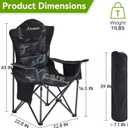 Aohanoi Heavy Duty Camping Chairs for Adults with Cup Holder & Cooler Bag, 500lbs