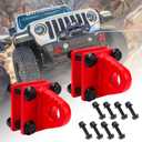 2 Pack D-Ring Shackles Mount Bracket with Backer Plate, D Ring Shackle Bracket, 5 TON Bolt On Clevis Mount Bumper Shackle Bracket, for Truck, Tractors, ATV, UTV, Pickup Trucks, Red
