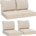 Favovard, Outdoor Deep Seat Cushions, Waterproof, Fade-Resistant Patio Furniture Replacement Cushions, 20,5" x 20,5" x 2 Set of 4, Beig