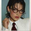 TIJN Olisa Blue Light Blocking Glasses for Women Men,Retro Oval Frame Bluelight Eyeglasses for Gaming/Computer/Screen