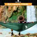 Covacure Camping Hammock - Lightweight Double Hammock, Hold Up to 772lbs, Portable Hammocks for Indoor, Outdoor, Hiking, Camping, Backpacking, Travel, Backyard, Beach Dark Green
