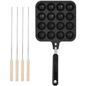 Household Takoyaki Pan, Non-Stick Takoyaki Grill Pan Plate, Aluminum Cooking Baking Mold Tray Kitchen Gadgets with Handle, Easy to Clean