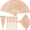 HOIGON 30 Pack 8 Inch Sandalwood Fan, Foldable Hand Wooden Fans Bulk, Folding Wedding Fans for Guest, Party Favors, Gifts, Dancing, Decoration Shower