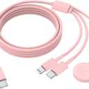 QZIIW Apple Watch Charger,Apple iWatch Magnetic Fast Charger to USB C Cable,3 in 1 Multi Charging Cable 6 FT Compatible with Watch Series Ultra 3/2/SE/11/10/9/8/7/6/5/4/3/2/1,iPhone 17/16/15/14/13/12