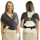 GROWNSY Comfy-Air Breathable Baby Carrier Newborn, 2-in-1 Mesh Baby Wraps Carrier for 7-35lbs, T-Webbing Zone Support, Ergonomic and Lightweight, Dark Grey