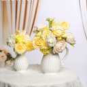 Artificial Flower Combo Flowers Exquisite Yellow Flower Box Set for DIY Bouquets Centerpieces Floral Arrangements, Multi Use Wedding Party Home Decorations Faux FlowersYellow & Peach