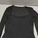 HYPERFIRE Women's Mesh Long Sleeve Square Neck Split Hem Party Club Cocktail Bodycon Mini Dress (Black)