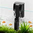 Hang On Back Aquarium Filter Up 10 Gallons Fish Tanks, 2-Stage Multi-Stage Filtration with Surface Skimmer, Ultra Quiet HOB Power Waterfall Filter for Freshwater (BLACK)