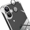 Phone Case, Compatible with iPhone 17, Transparent Electroplated Silver Phone Case, Frameless Design, with Camera Lens Protection.