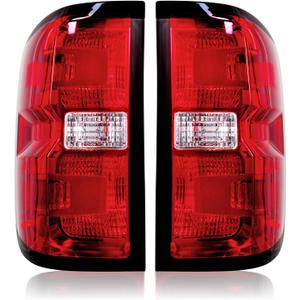 OE Red Tail Lights for 2014-2019 Chevy Silverado 1500/2500/3500 & 2015-2019 GMC Sierra 3500HD DRW | Factory 3-Bulb Housing Only | Driver+Passenger Pair (No Bulbs/Harness)