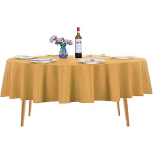 Ascoza 2pack 70 Inch Gold Tablecloth in Washable Polyester Fabric for Wedding/Banquet/Restaurant/Parties