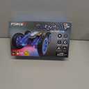 Force1 Tornado Blue LED Remote Control Car for Kids- Double Sided Driving Fast RC Cars 360 Flips, Outdoor 4WD Off Road Stunt RC Car, All Terrain Tires, RC Crawler Rechargeable Battery, 2.4GHz Remote