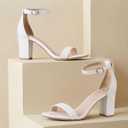 Ankis Heels for Women Open Toe Ankle Strap Chunky Heel Sandals 2.75 Inch