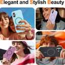 Magnetic for iPhone 17 Case [Compatible with MagSafe] [Soft Anti-Scratch Microfiber Lining],Premium Silicone with Screen Protector,Shockproof Protective Phone Case 6.3",Black