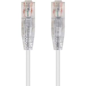 Monoprice Cat6 20ft White Component Level Patch Cable UTP 28AWG 550MHz Pure Bare Copper Snagless RJ45 SlimRun Series Ethernet Cable