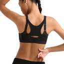 Champion Women's Sports Bra, Motion Control Front-Zip, High-Impact Maximum Support, Breathable, Moisture-Wicking, 38D, Black