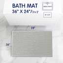 SUBRTEX Bathroom Rugs, 24" x 36" Chenille Bath Rug Soft Short Plush Bath Mat Soft Shower Mat Water Absorbent Shower Mat Quick Dry Machine Washable, Light Gray
