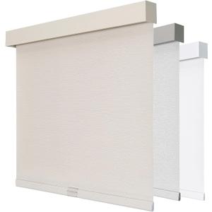 Joydeco 100% Blackout Roller Shades (Pro), Free-Stop Cordless Blinds for Windows, UV Protection, Natural Woven Blinds for Home and Office, Light-Proof Aluminum Cover (35" W x 75" H, Beige)
