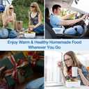 Electric Lunch Box Food Warmer 2 in 1, Portable Food Heater for Car and Home - Leak proof, Lunch Heating Microwave for Truckers with Removable Stainless Steel Container 1.5 L, 110V/12V