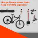 Garage Organization Hooks, 6 Pack Medium Wall Hooks&2 Straps for Hanging, Heavy Duty Storage with Anti-Slip Coating, Utility Hangers for Bike, Ladder, Broom, Garden Tools, Shed, Bulk Items, Ropes etc.
