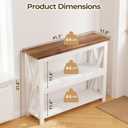 3-Tier Wood Entryway Table: 41" Narrow Console Shelf (White), 41.3" x 11.8" x 31.8"