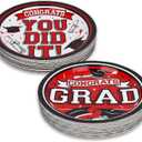 Gatherfun Graduation Party Supplies red Dinnerware Disposable Paper Plates for Congrats Grad Party Decorations, Serve 80