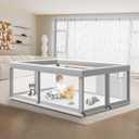 6550 Inches Baby Playpen, Playpen for Babies and Toddlers, Baby Play Yards Indoor & Outdoor, Sturdy Safety Play Pen with Soft Breathable Mesh, Toddlers Activity Center with Anti-Slip Base (Grey)