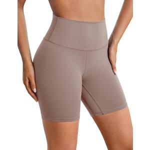 BAYDI Clouduxi Biker Shorts for Women 6" High Waisted Workout Gym Running Shorts Womens Buttery Soft Yoga Pants (Brown, S)