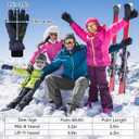 Kids Ski Snow Gloves Waterproof Winter Cold Weather Windproof Warm Snowboard Sport Mittens for Boys Girls (L(9-11T), Little monster)