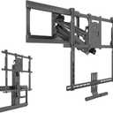 Mount-It! Fireplace Mantel TV Wall Mount, Above Fireplace Drop Down TV Mount, Pull Down Mantle Mount with Spring Assist, Sizes 42-65 inches with VESA from 100x100 to 600x500, max 55 lbs Weight