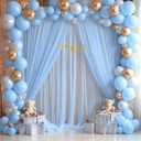 Baby Blue Tulle Backdrop Curtain for Baby Shower Boys Birthday Party Baby Blue Sheer Backdrop Curtains Drapes for Parties Photoshoot Background Decorations 2 Panels 5ft X 8 ft