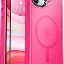 MOCCA Strong Magnetic for iPhone 11 Phone Case,[Compatible with Magsafe][Glass Screen Protector+Camera Lens Protector] Slim Thin Shockproof Cover Case for iPhone 11 6.1 inch, Hot Pink
