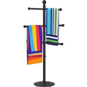 Pool Towel Rack Outdoor, Metal Outdoor Towel Rack for Pool, Sturdy Towel Holder, Towel Bar, Poolside Table, Poolside Towel Holder, Hot Tub Accessories for Adults