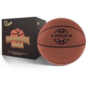 Silent Basketball Size 7 (29.5") 600G Real Basketball Feel 2025 Material Upgrade New Indoor Foam Silent Training Ball High Bounce for Quiet Dribbling and Indoor Training (brown)