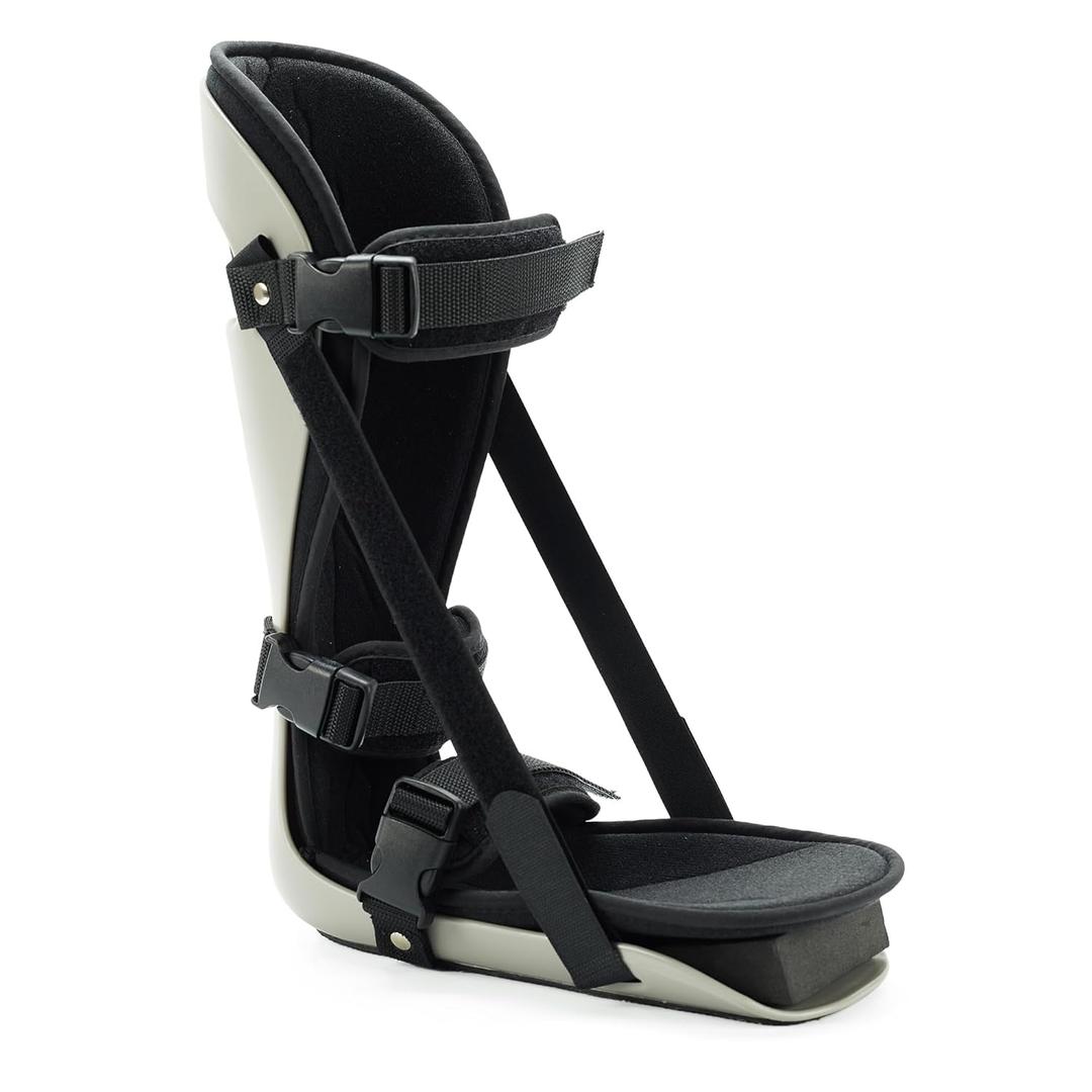 Plantar Fascitis Night Splint Adjustable Leg Support Brace for Fascia, Tendon and Calf Stretching, Heel and Bone Spur, Arch Pain Treatment Fit Right or Left Foot, Grey, Medium