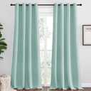 NICETOWN Aqua Blue Blackout Curtains 102" Long for Office, Dining Room, Guest Room, 55" Wide by 102" Long, 2 Pieces, Sound Reducing Heat and Cold Block Curtain Panels for Modern Room Decorative